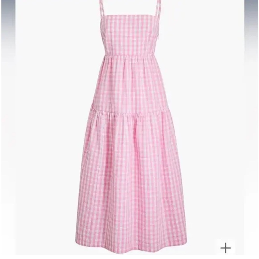 J Crew Pink Gingham Maxi Dress